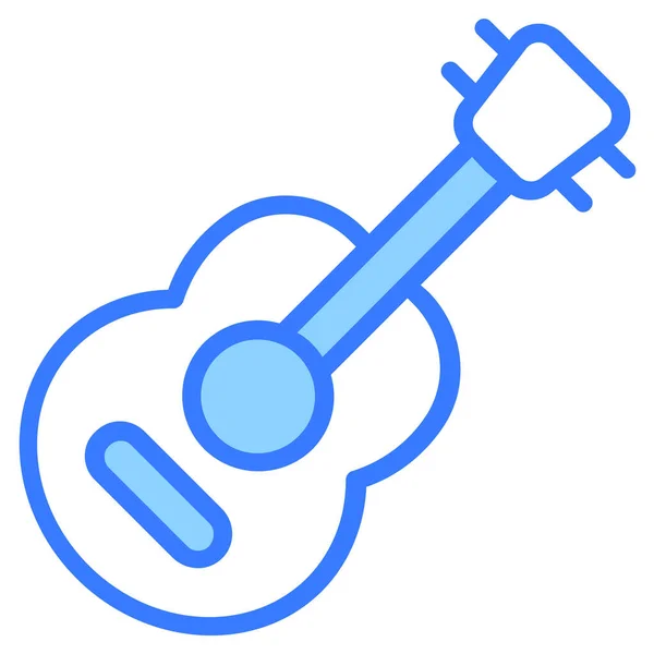 Guitarra Música Melodía Icono Diseño Simple Icono Línea Azul — Vector de stock