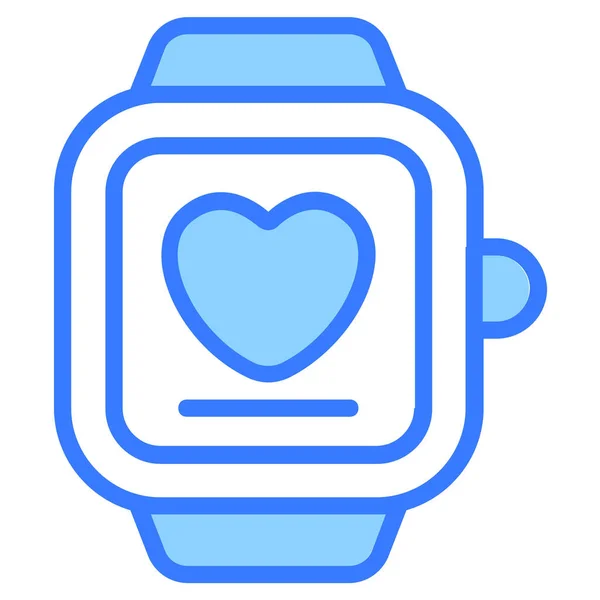 Reloj Pulsera Icono Tiempo Diseño Simple Icono Línea Azul — Vector de stock