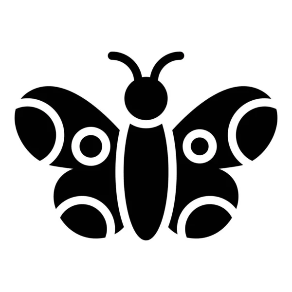 Butterfly Flying Wings Black Icon — Stock Vector