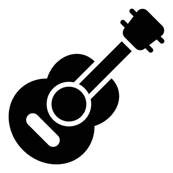 Guitarra Melodía Icono Musical Negro — Vector de stock