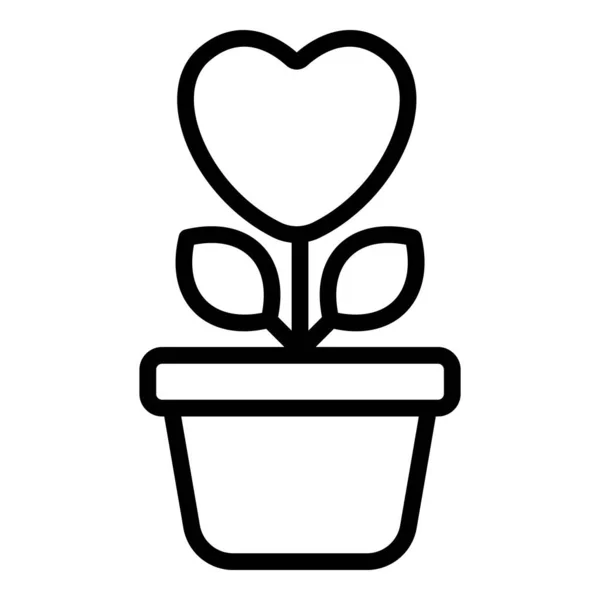 Love Plant Roast Simple Line Icon — стоковый вектор