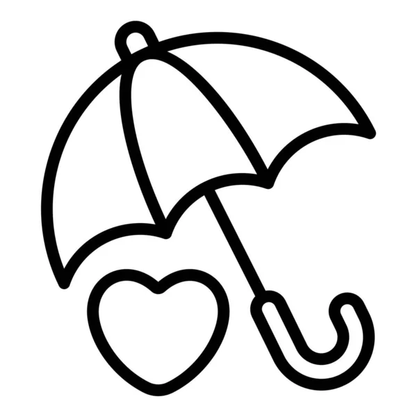 Захист Любові Значок Лінії Парасольки — стоковий вектор