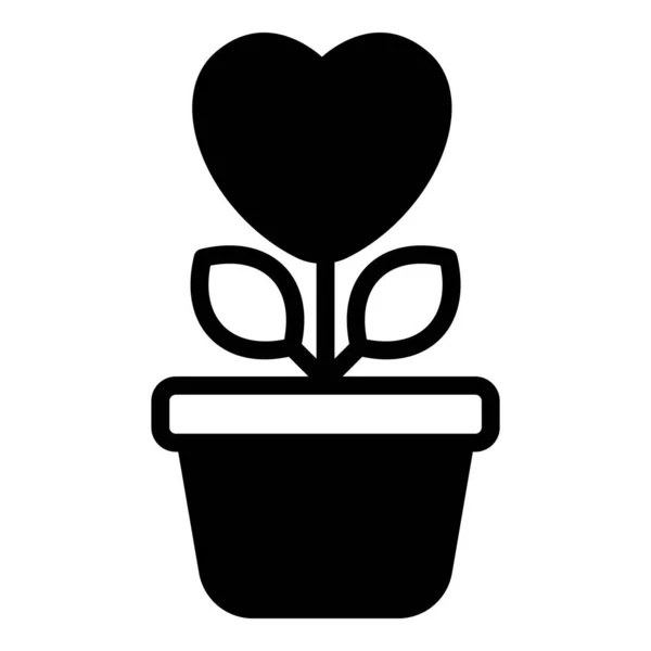 Любовь Растение Рост Черный Вектор Значок — стоковый вектор