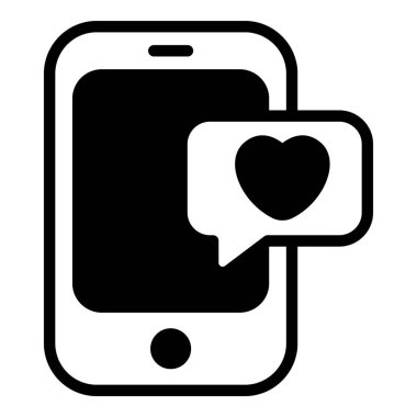 mobil sohbet, masaj siyah vektör simgesi