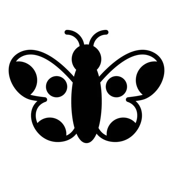 Butterfly Black Vector Icon — Stock Vector