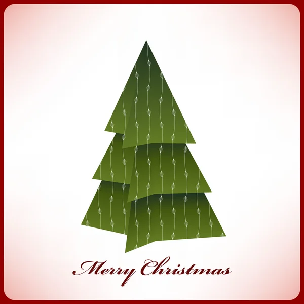 Origami Noel ağacı ve kar taneleri — Stok Vektör