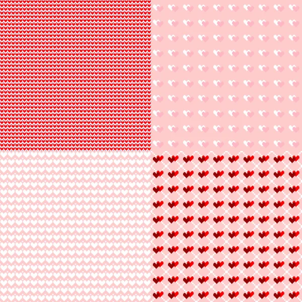 Ensemble de mosaïque motif sans couture avec coeur — Image vectorielle