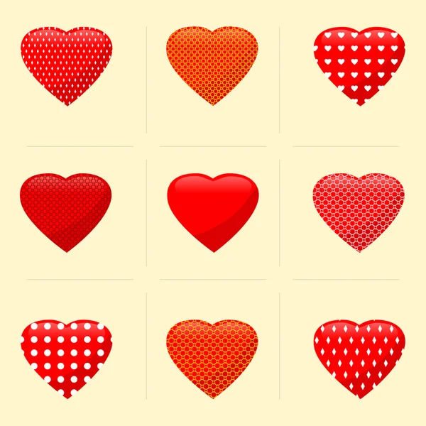 Collection of hearts — Stock Vector