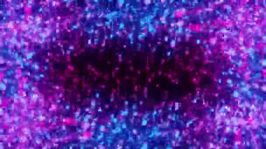 Neon ışık dalgası parçacıkları soyut arkaplan. 3 Boyutlu Döngülenmiş Canlandırma.