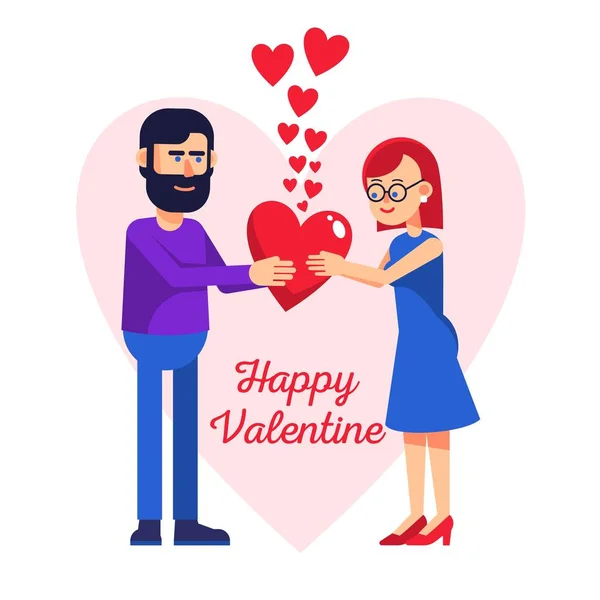 Día de San Valentín. Pareja hombre y mujer — Vector de stock
