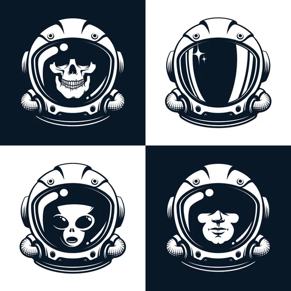 Космічний шолом астронавта в ретро стилі — стоковий вектор