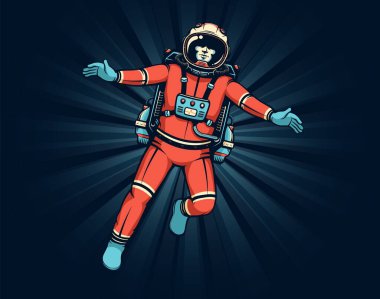 Astronot uzayda tek başına uçar.