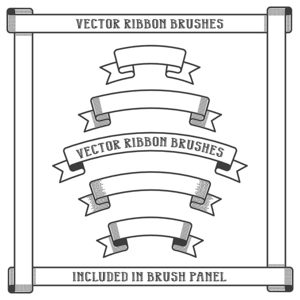 Vintage heraldic ribbon vector brushes — Stock Vector