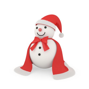 Noel Baba tarzı sevimli kardan adam
