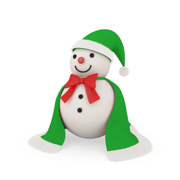 Cute snowman in santa claus style — Stock Photo, Image