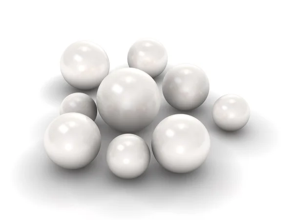 White pearls with clipping path — Stock Photo, Image