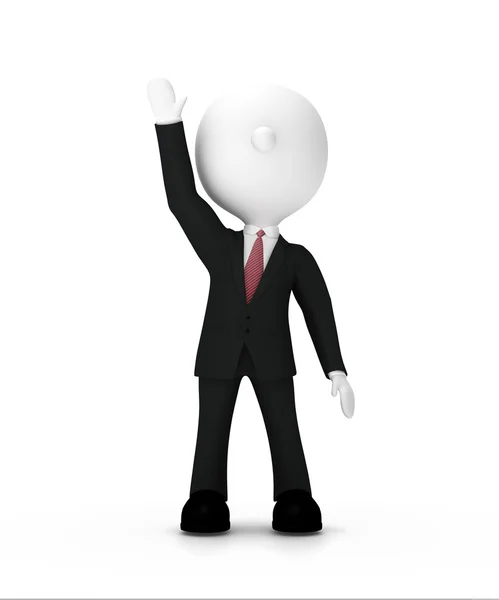 Businessman raising hand up ,clipping path included — Stock Photo, Image