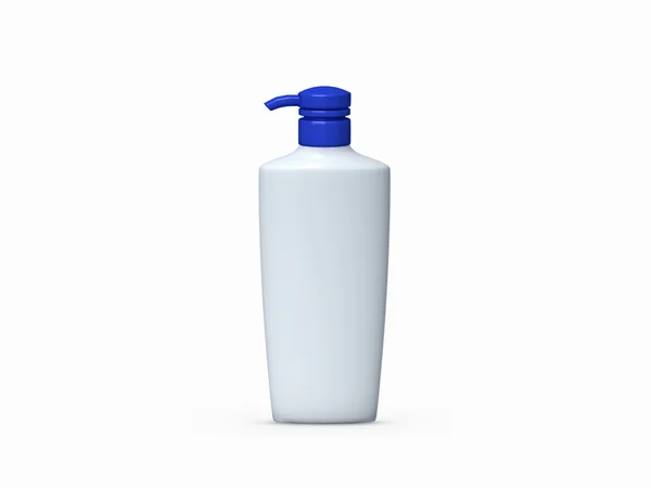 Bomba de líquido garrafa de plástico branco — Fotografia de Stock