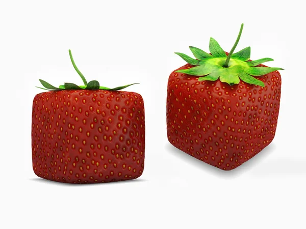 Cube strawberry — Stock Photo, Image