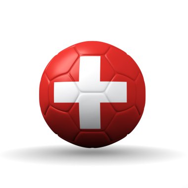 İsviçre Konfederasyonu bayrak futbol topu kırpma yolu ile dokulu