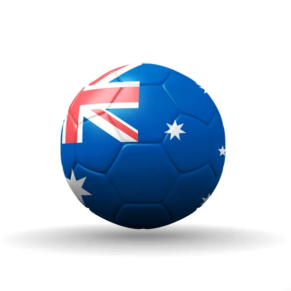 Флаг Австралийского Содружества, вырезанный на футбольном мяче, включает в себя — стоковое фото