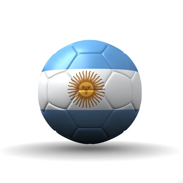 Argentine Republic flag textured on soccer ball , clipping path included — Stock Photo, Image