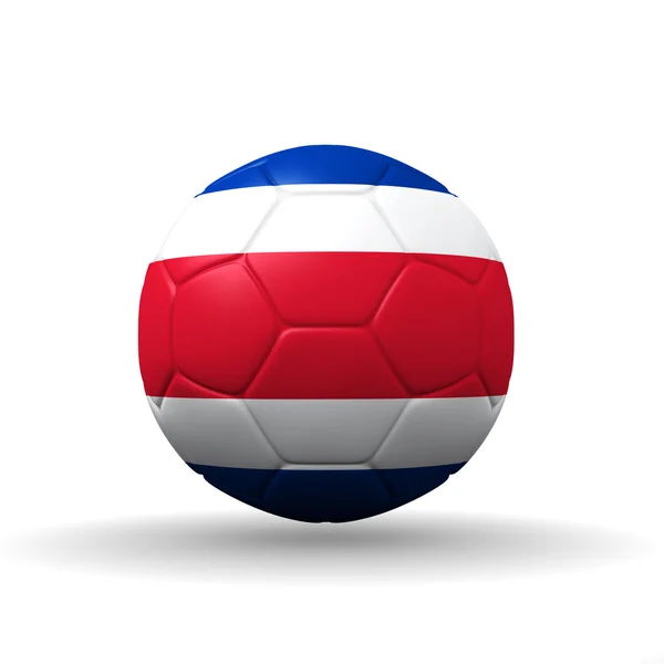 Republic of Costa Rica flag textured on soccer ball , clipping path included — Stock Photo, Image