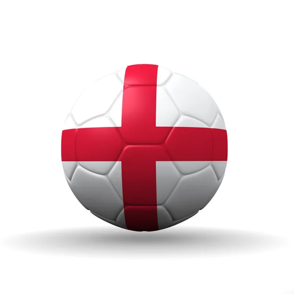 Vlajka Anglie texturou na fotbalový míč, Ořezová cesta zahrnuté — Stock fotografie