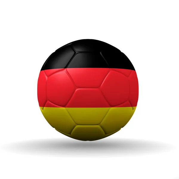 Fahne der Bundesrepublik Deutschland auf Fußball getextet, Clipping-Pfad inklusive — Stockfoto