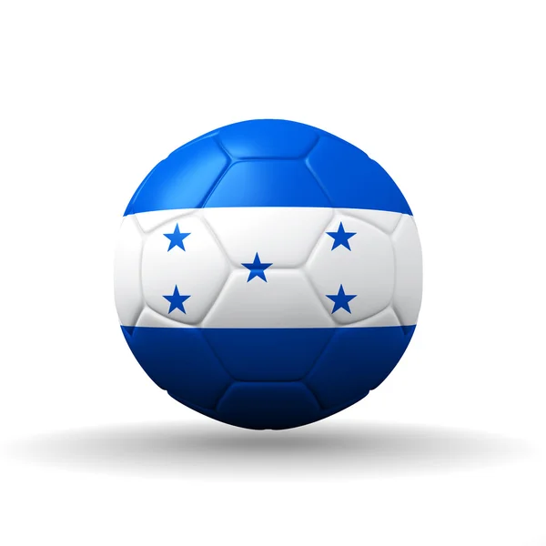Republiken honduras flagga texturerat på fotboll, clipping path uderade — Stockfoto