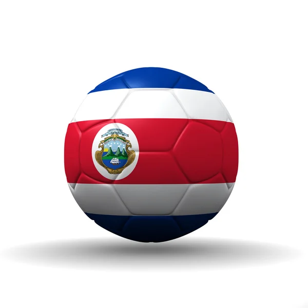Bandera de la República de Costa Rica texturizada en pelota de fútbol, recorte p — Foto de Stock