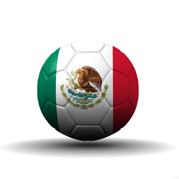 Bandera de los Estados Unidos Mexicanos texturizada en pelota de fútbol, recortando pa — Foto de Stock