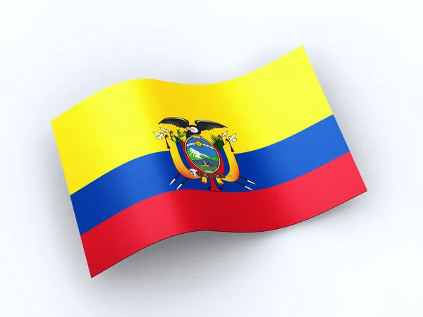 厄瓜多尔共和国国旗与剪切路径 — 图库照片