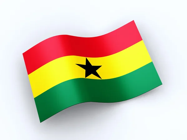 Flaga Republiki Ghany z ścieżki przycinającej — Zdjęcie stockowe