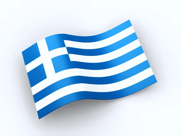 Flagge der Griechischen Republik mit Clipping Path — Stockfoto