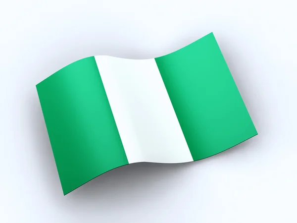 Förbundsrepubliken nigeria flagga med urklippsbana — 图库照片