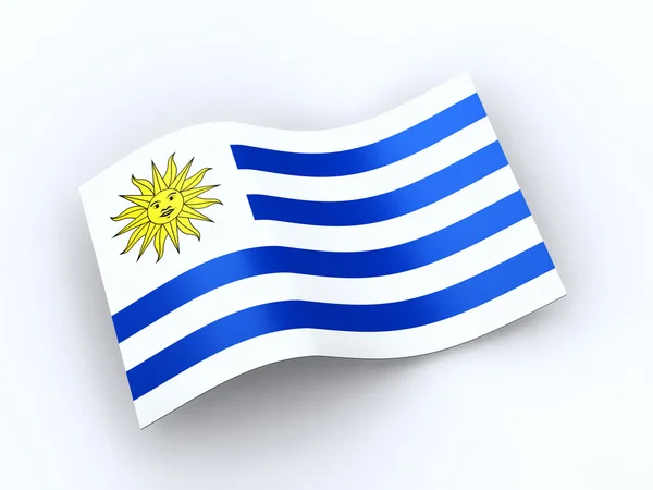 Bandeira da República Oriental do Uruguai com caminho de recorte — Fotografia de Stock