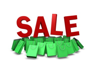 Satış promosyon, kırpma yolu dahil yeşil alışveriş çantası