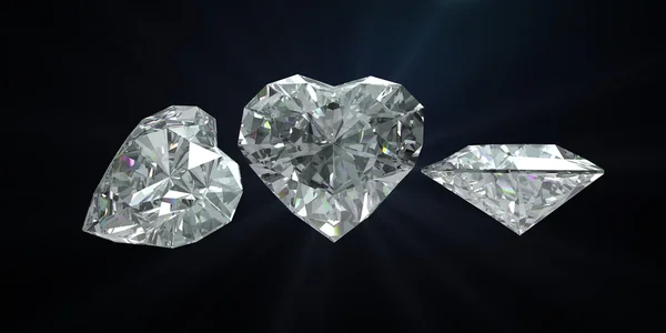 Diamant forme de coeur avec chemin de coupe — Photo