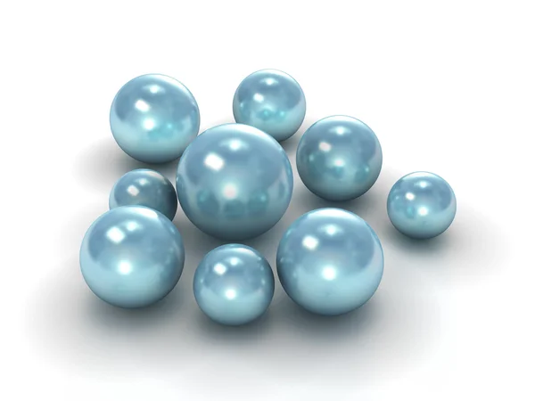 Blue pearls with clipping path — Stock Photo, Image