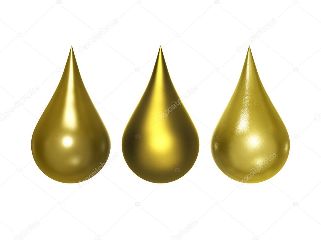 Gold metallic drop with clipping path