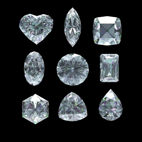 Group of diamond shape with clipping path — Stock Photo, Image