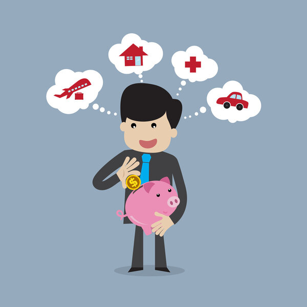 Бизнесмен откладывает деньги на черный день
