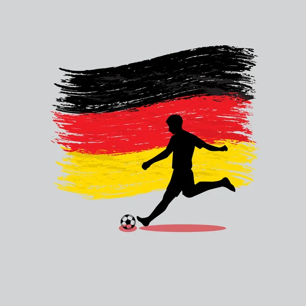 Jugador de fútbol acción con la República Federal de Alemania en backgro — Vector de stock