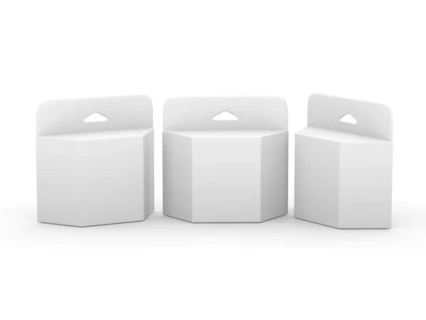 Branco caixa trapezoide em branco pacote de cartucho de tinta com clipping p — Fotografia de Stock