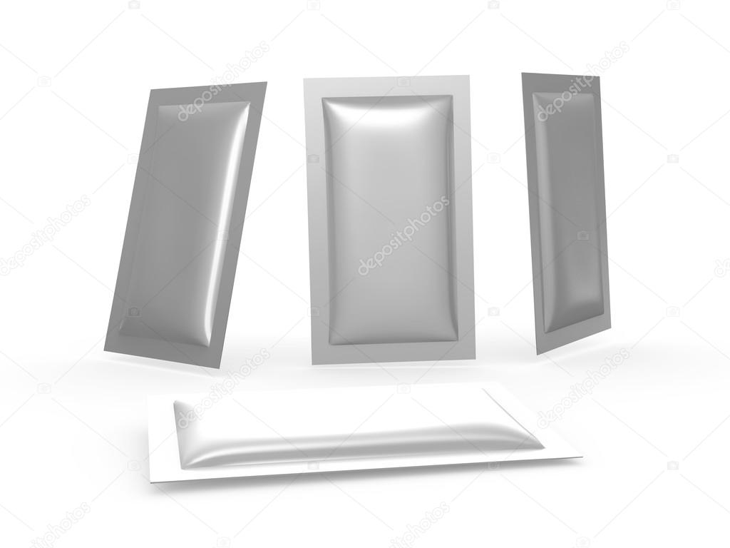 foil heat sealed packet with clipping path