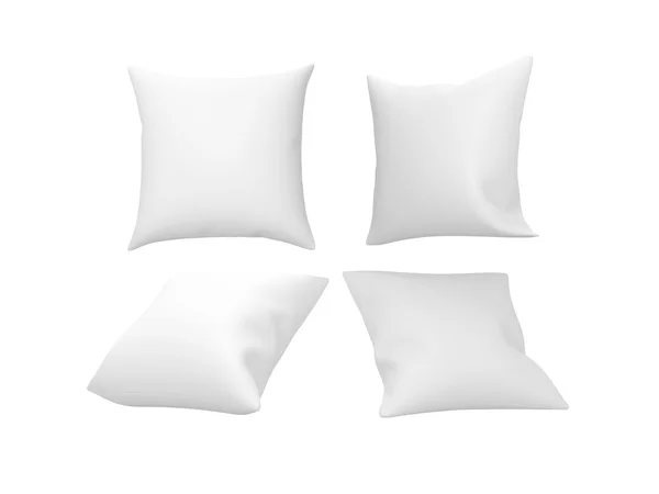 White blank square decorative pillow with clipping path — Stock Photo, Image