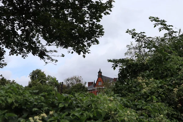 Old buildings, red bricks, red roofs, tourist attraction