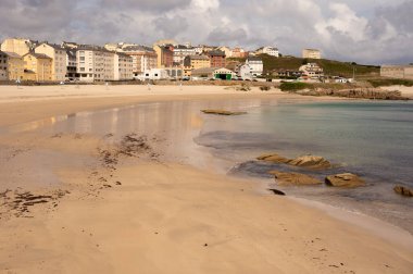 lonely beach in a town in galicia