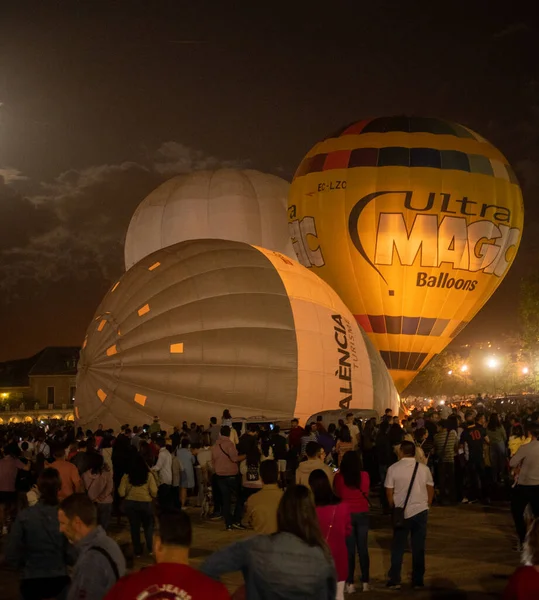 Madrid Spain October 2022 Aranjuez Hot Air Balloon Night Festival — Stock Photo, Image